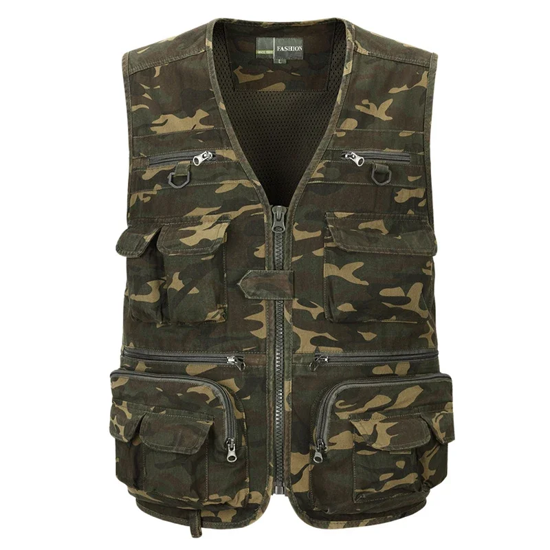 Hunting Outdoor Shop - Men Camouflage Fishing Hunting Vest Cargo