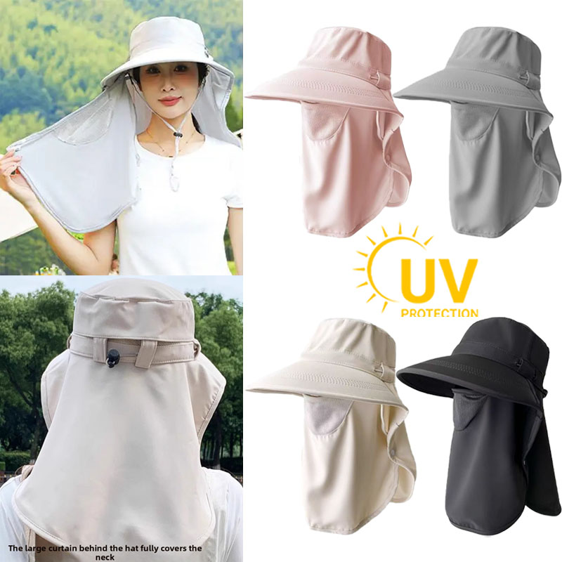 Mens Outdoor Hunting Hats - Summer Sun Hats with Face Mask