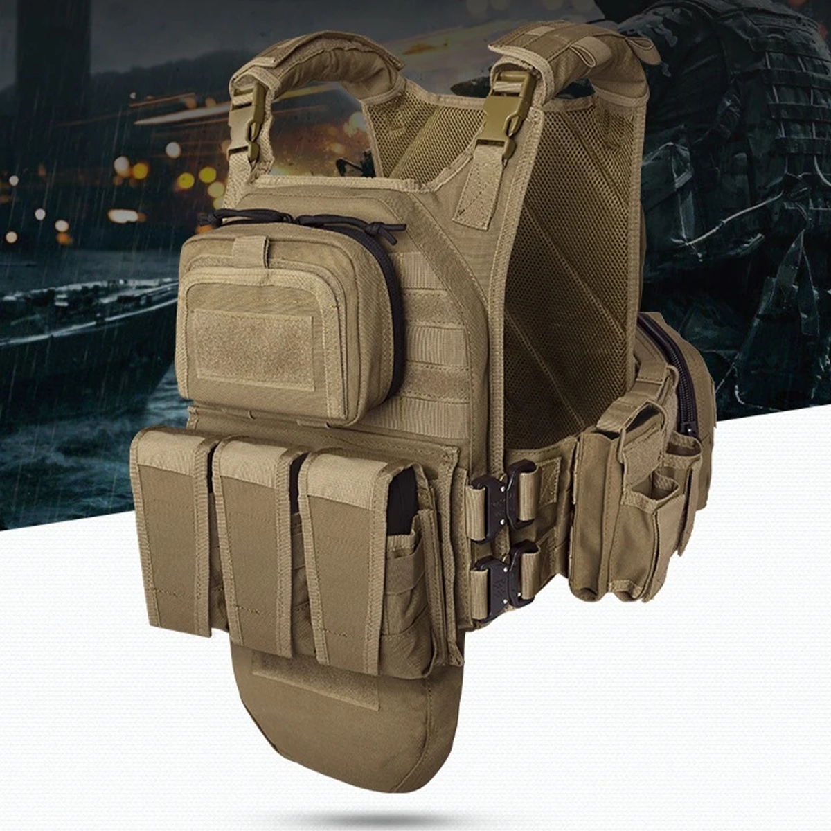 Outdoor Hunting Movies - Tactical Hunting Vest Multifunctional Molle Protection