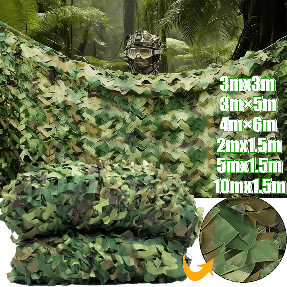 Hunting And Camping In Forest - Woodland Camouflage Net Sunshade Nets For