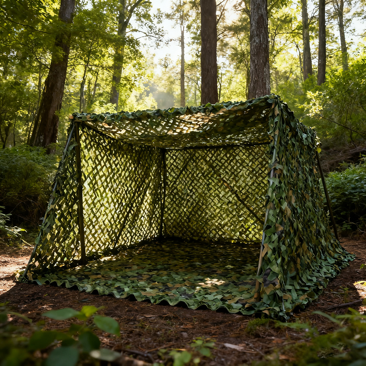 Woodland Camo Netting Camping  - Hunting And Outdoor Supplies avaliação e preço