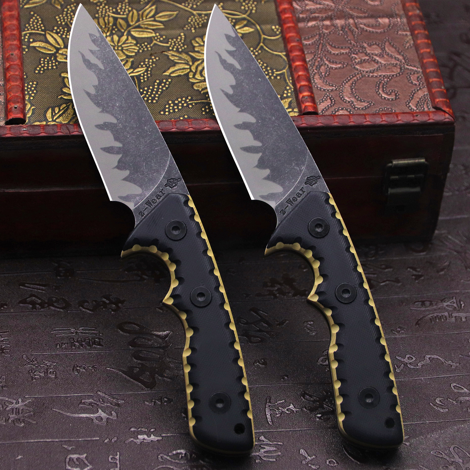 M-L (USA) DC53 Stone Washed Fu - Hunting Knife Outdoor Edge avaliação e preço
