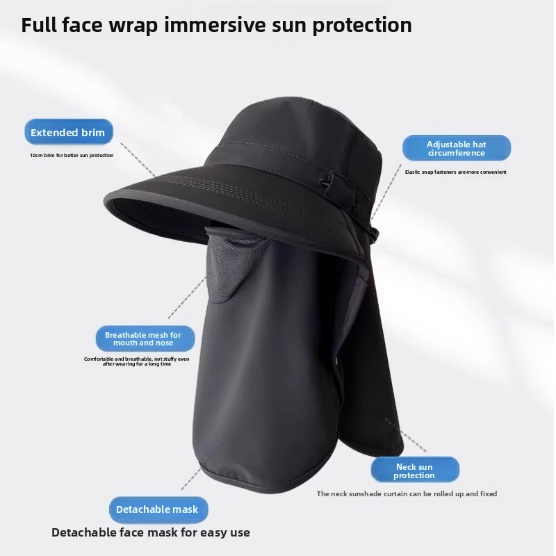 Summer Sun Hats with Face Mask - Mens Outdoor Hunting Hats avaliação e preço
