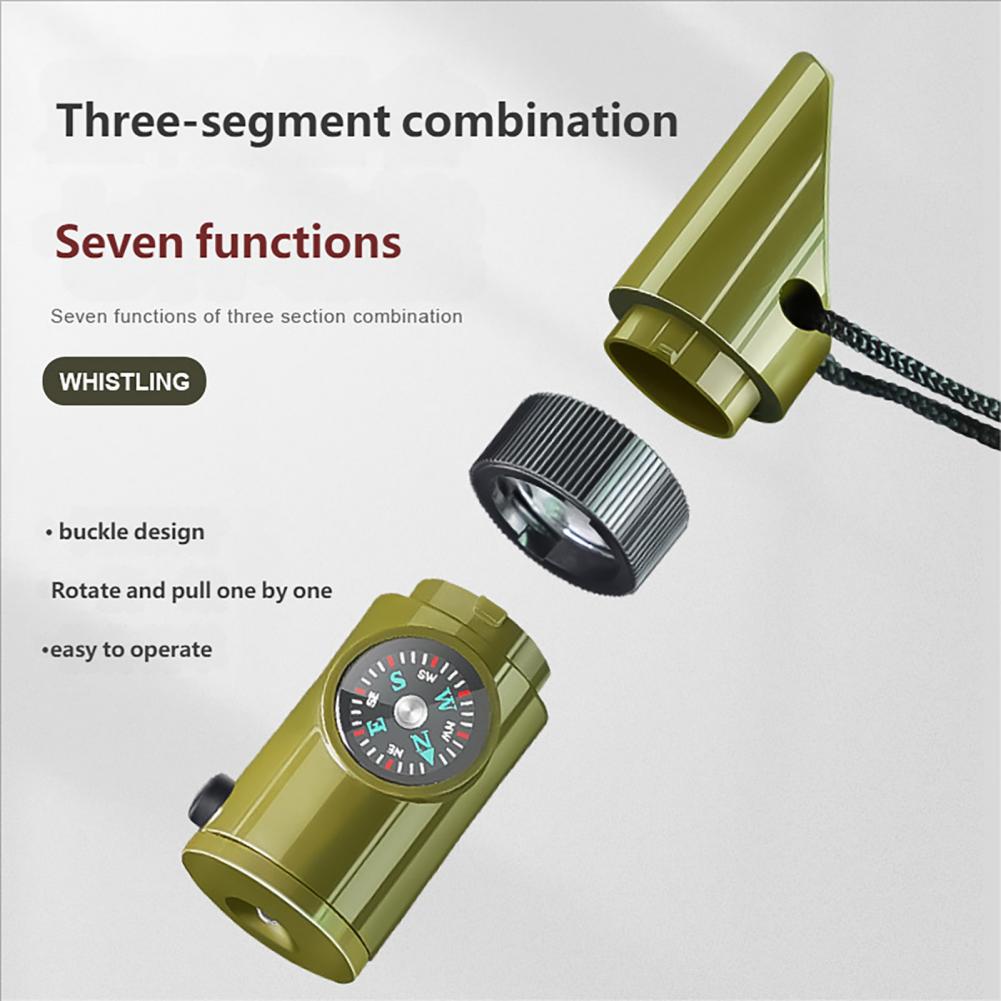 7-In-1 Multifunctional Whistle - Hunting Outdoor Thermometer avaliação e preço