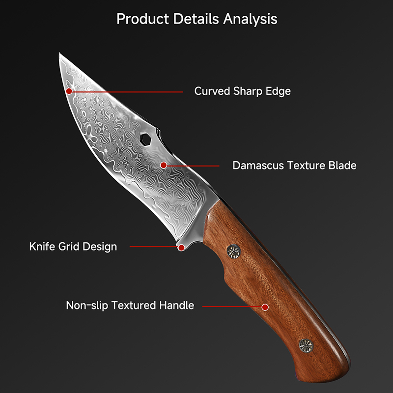 Damascus Outdoor Knife Curved  - Hunting Knife Outdoor Edge avaliação e preço