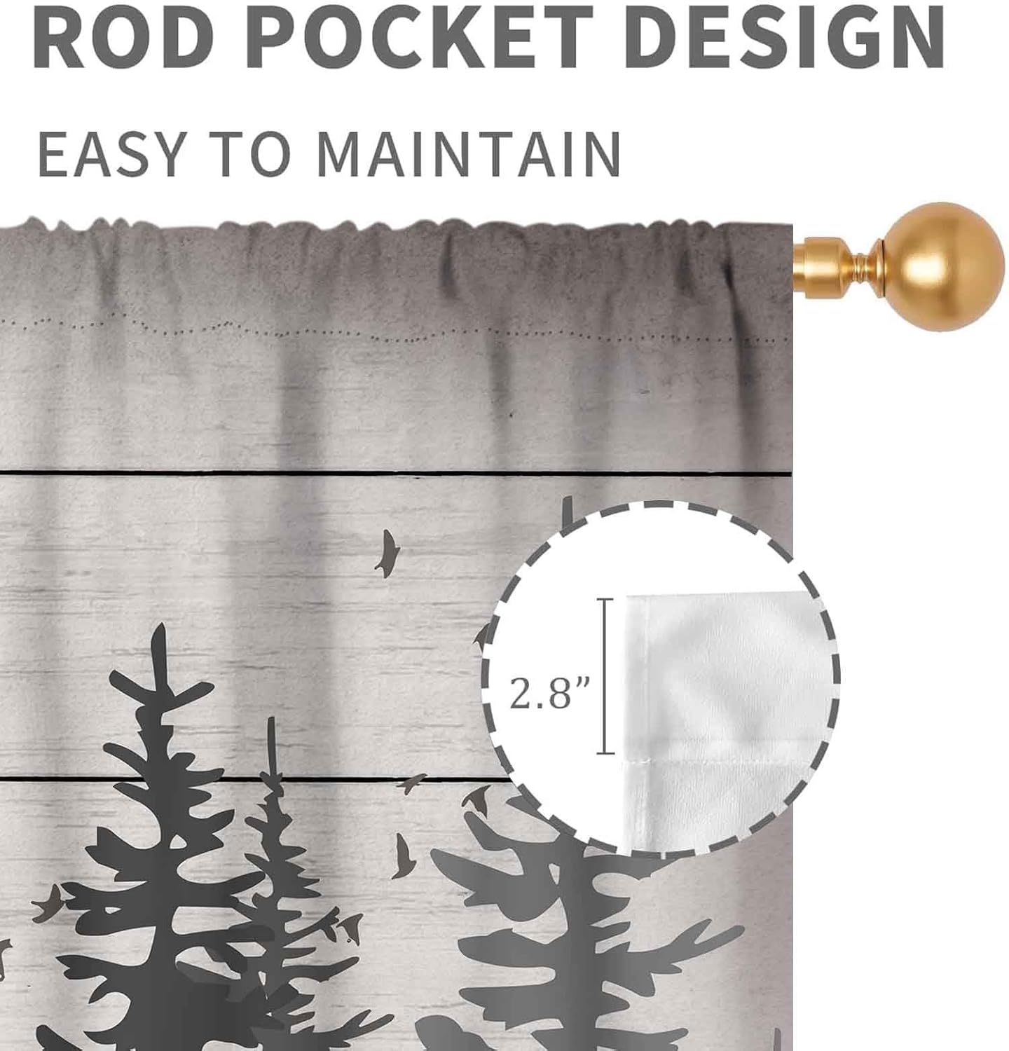 Rustic Deer Curtains, Farmhous - Hunting And Camping In Forest avaliação e preço
