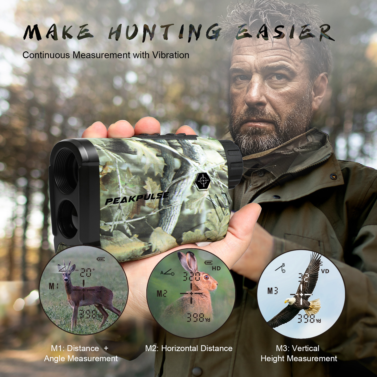 PEAKPULSE 1200M/ 1300 Yards Hu - Rangefinder Laser Hunting avaliação e preço