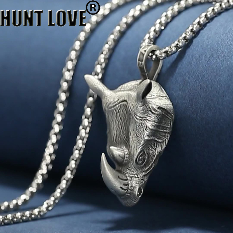 1Pcs Pure Tin Rhino Head Penda - Wildman Hunting & Outdoor avaliação e preço