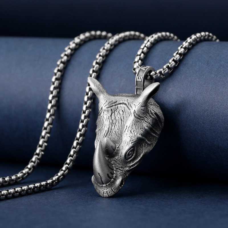 1Pcs Pure Tin Rhino Head Penda - Wildman Hunting & Outdoor avaliação e preço