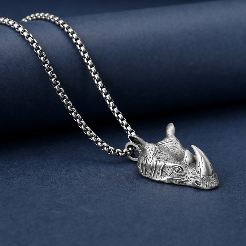 1Pcs Pure Tin Rhino Head Penda - Wildman Hunting & Outdoor avaliação e preço