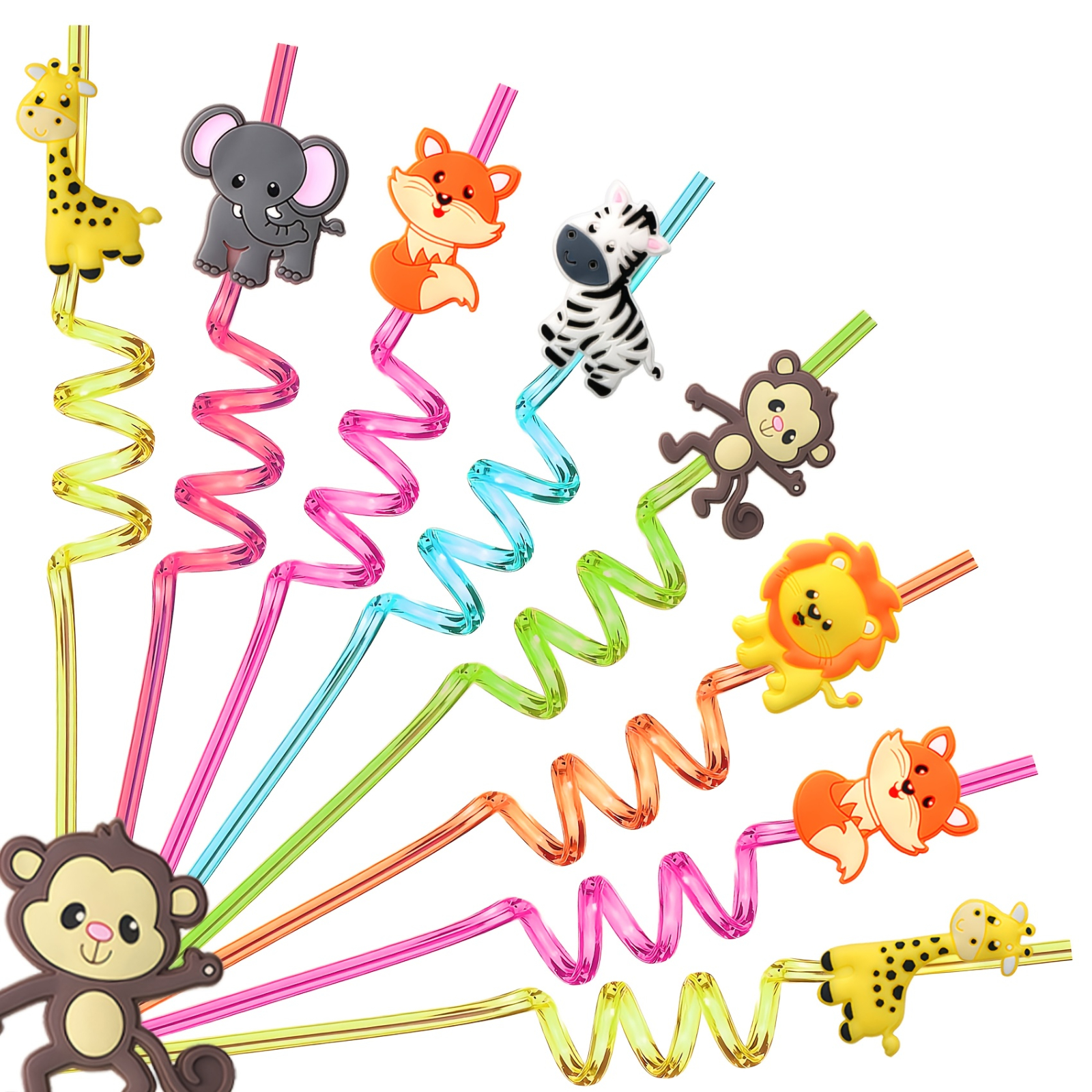 8 pcs Plastic Straws Cartoon A - Hunting And Outdoor Supplies avaliação e preço