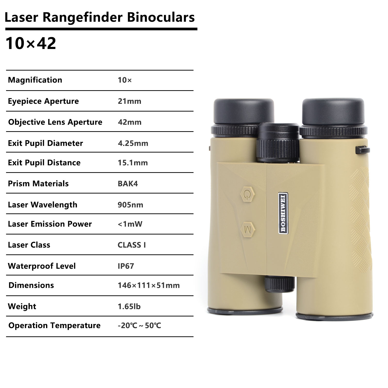 BOSHIWEI 10x42 Laser Rangefind - Rangefinder Laser Hunting avaliação e preço