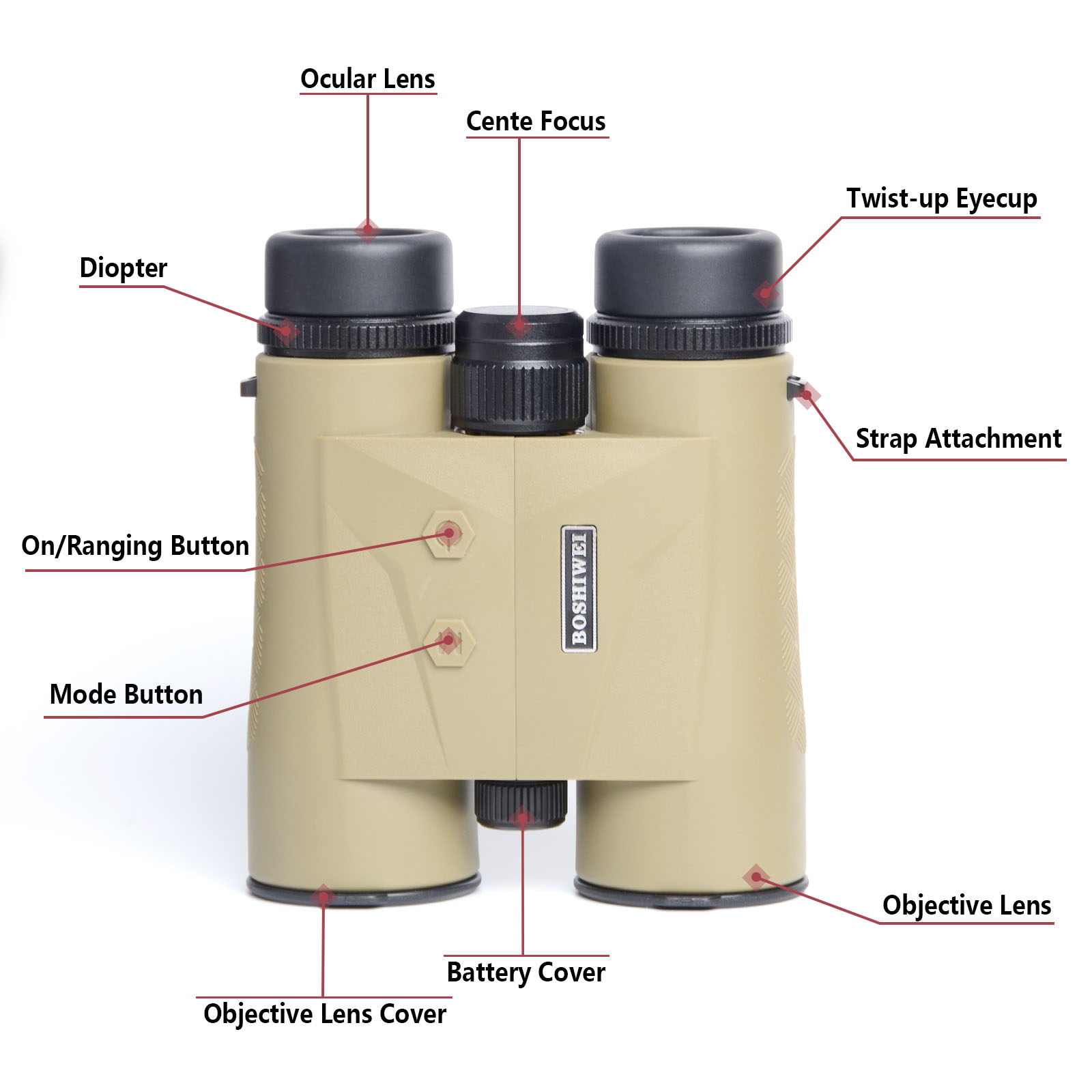 BOSHIWEI 10x42 Laser Rangefind - Rangefinder Laser Hunting avaliação e preço