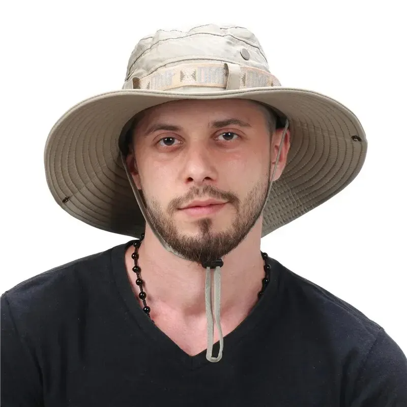 Summer Men Bucket Hat Outdoor  - Mens Outdoor Hunting Hats avaliação e preço