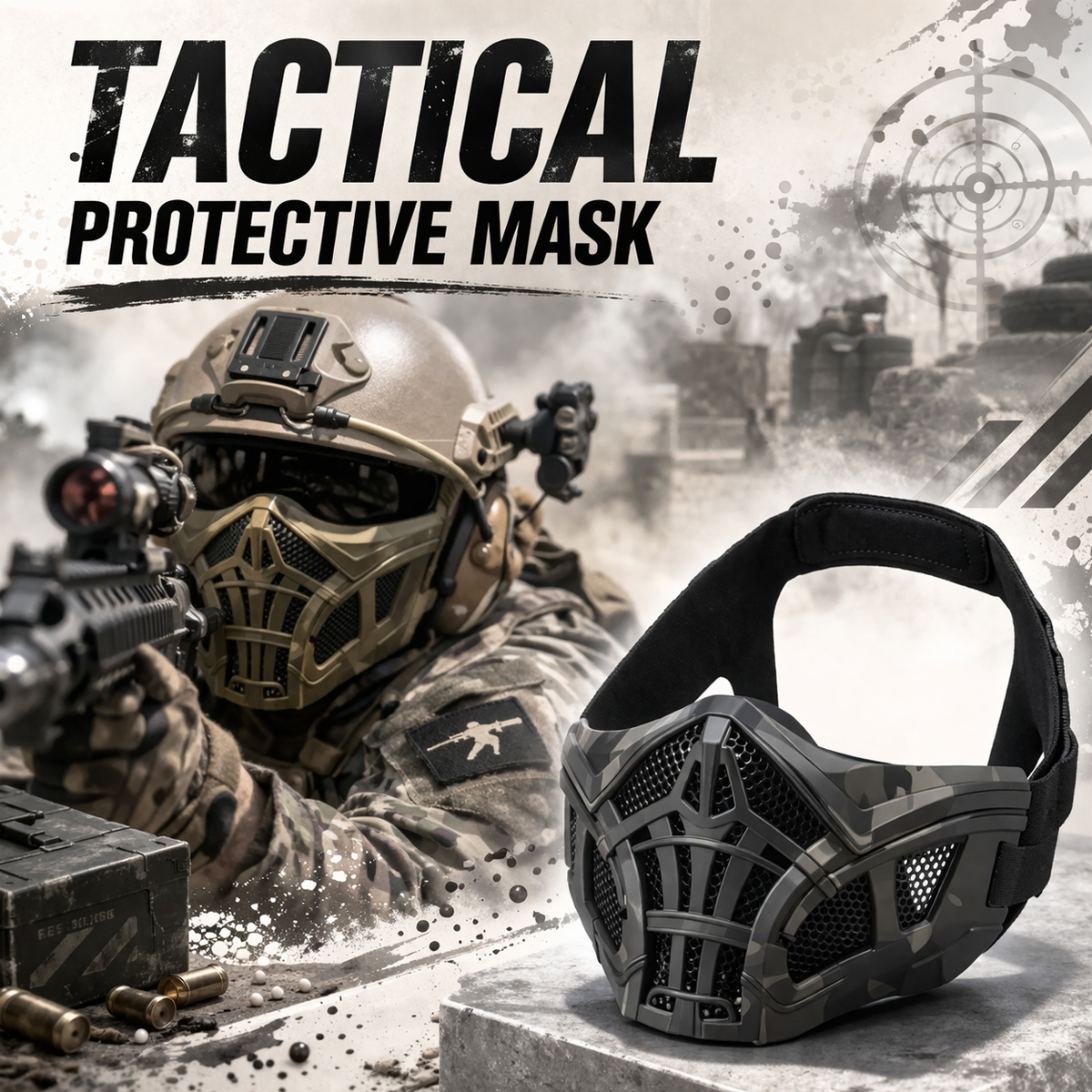 Tactical Airsoft Mask Protecti - Outdoor Hunting Movies avaliação e preço