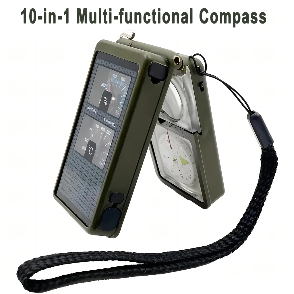 10-in-1 Survival Compass with  - Hunting Outdoor Thermometer avaliação e preço