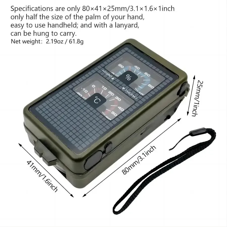 10-in-1 Survival Compass with  - Hunting Outdoor Thermometer avaliação e preço