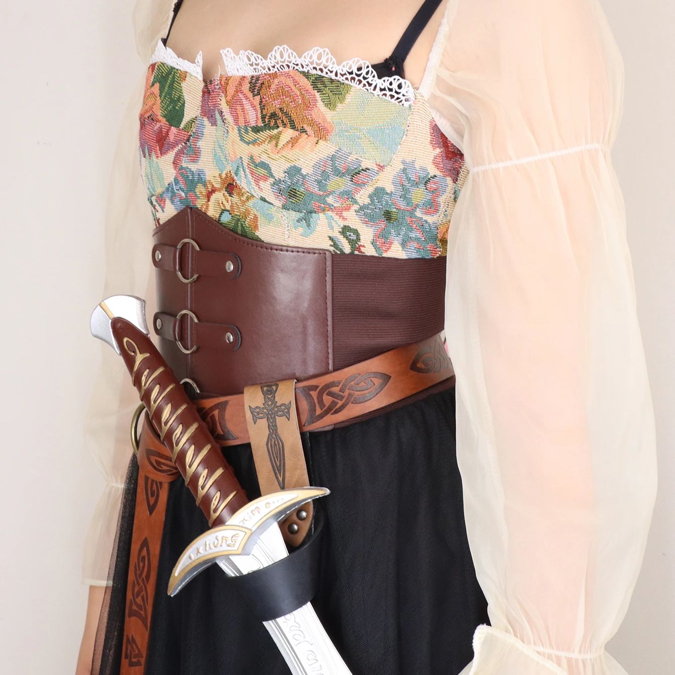 1pc Medieval PU Leather Sword  - Outdoor Hunting Movies avaliação e preço