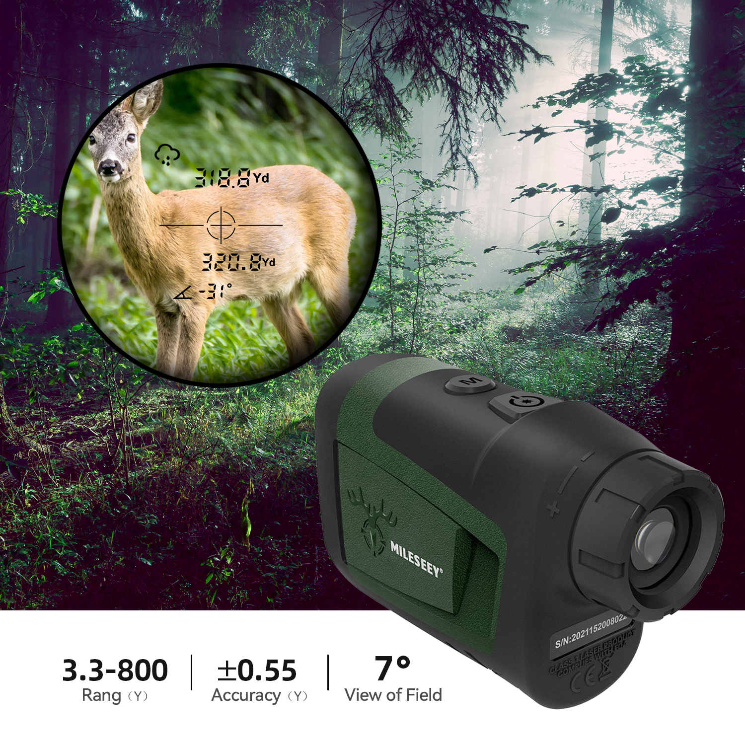 MILESEEY Laser Rangefinder PF2 - Rangefinder Laser Hunting avaliação e preço