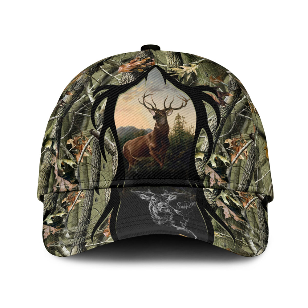 Smoke Deer Camo Baseball Cap P - Hunting And Camping In Forest avaliação e preço