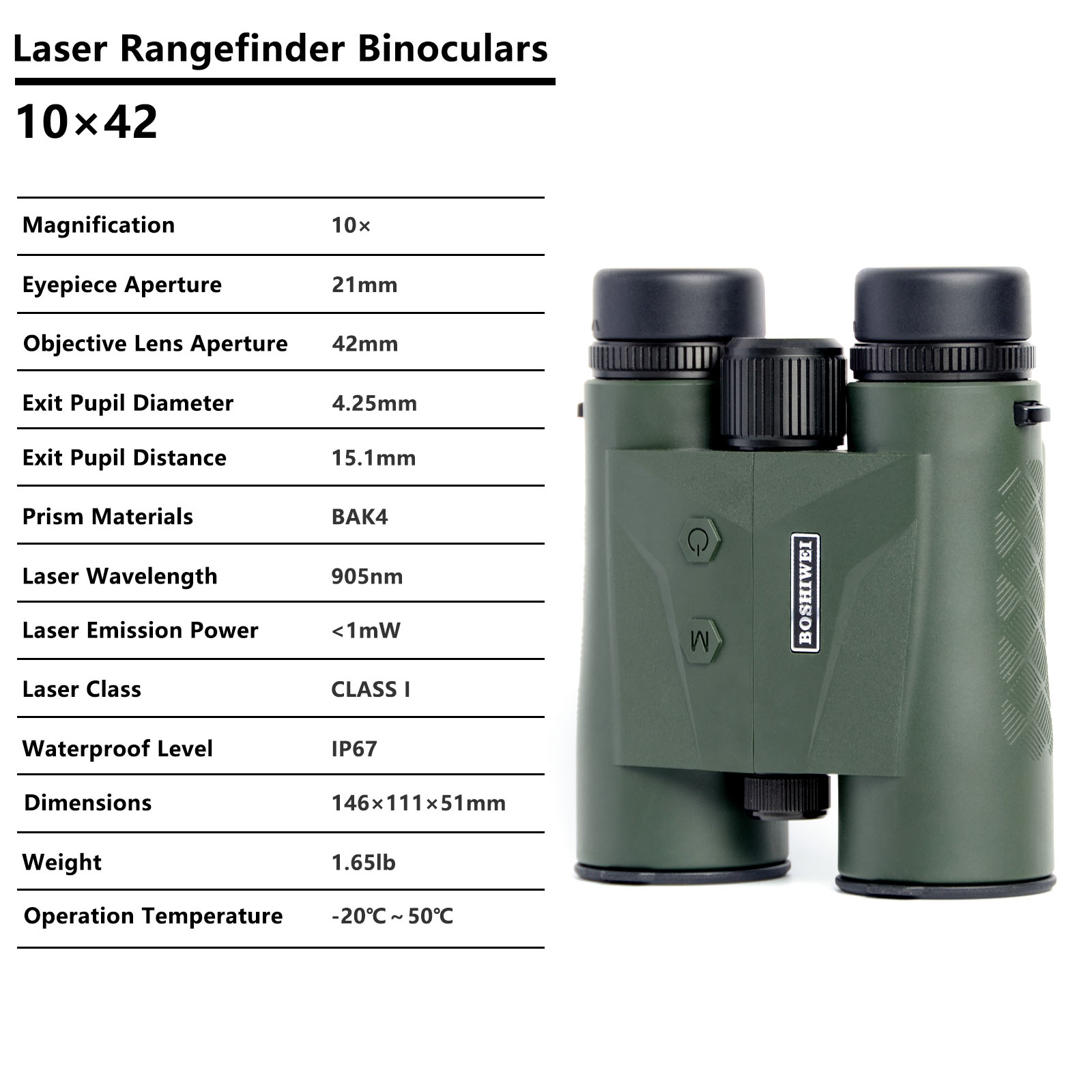 BOSHIWEI 10x42 Laser Rangefind - Rangefinder Laser Hunting avaliação e preço