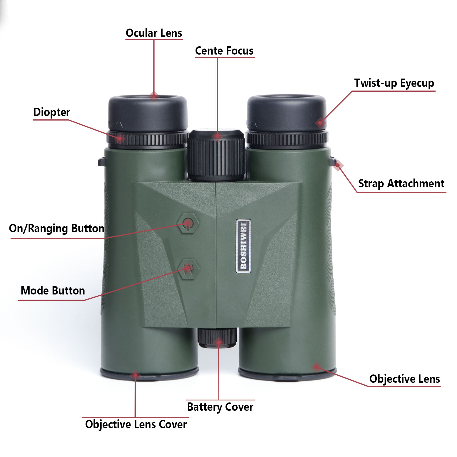 BOSHIWEI 10x42 Laser Rangefind - Rangefinder Laser Hunting avaliação e preço